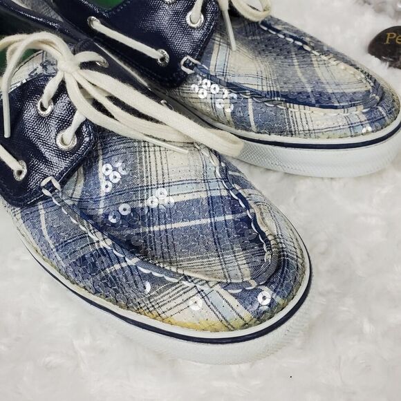Sperry Topsider Shoes Sequin Blue Size 9.5 - Picture 5 of 11